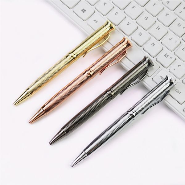 

ballpoint pens rotating pen all metal roller dark grey rose gold silver business gift, Blue;orange