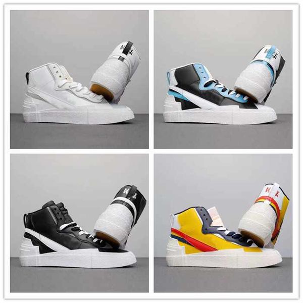 

x blazer mid with the dunk mens running casual shoes high cut white grey black university blue varsity maize sports sneakers 36-45