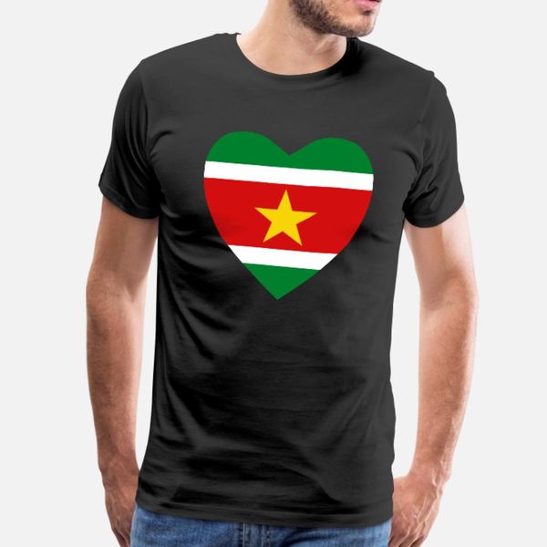 

suriname flag heart t shirt men designs cotton euro size s-3xl outfit famous authentic summer standard shirt