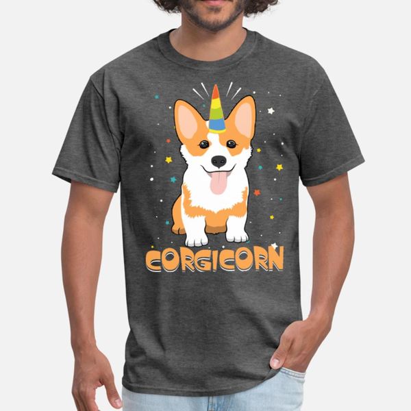 

corgicorn t shirt men knitted 100% cotton s-xxxl cute casual summer outfit shirt