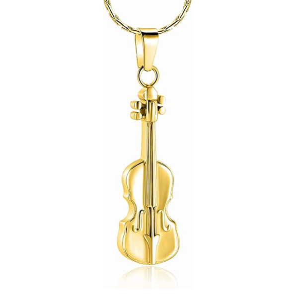 

violin urn necklace for ashes keepsake memorial musical instrument ashes jewelry for loved one, Silver