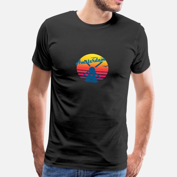

retro vintage amsterdam 2 sunset #amsterdam 2 t shirt men print tee shirt euro size s-3xl clothing graphic breathable summer novelty shirt