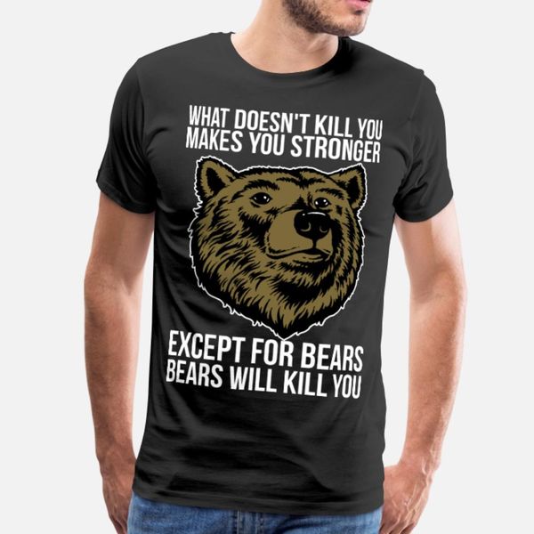 

медведи убьем тебя t shirt мужчины печати хлопок шея прохладной сумасшедшие основные лето стиль прохладной рубашку, White;black