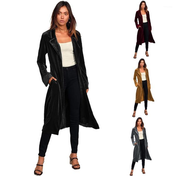 

long sleeve solid trench coats famale slim outwear women belt lapel neck windbreaker autumn, Tan;black
