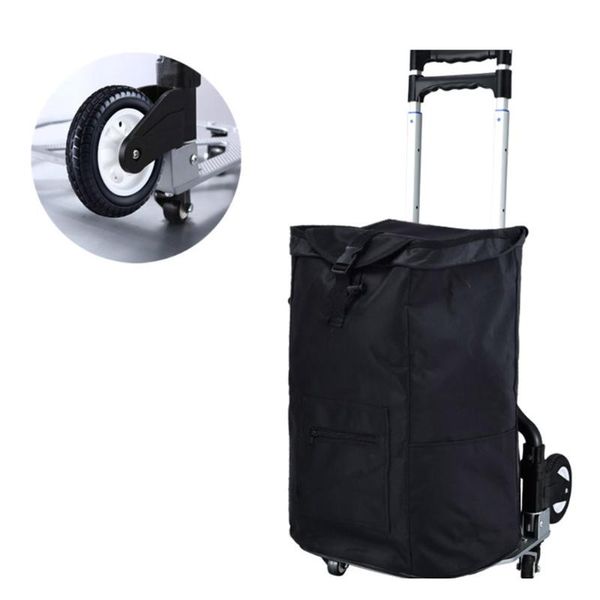 

storage bags portable folding handcart supermarket shopping cart bag grocery trolley trunk trailer aluminum alloy luggage hand buggy