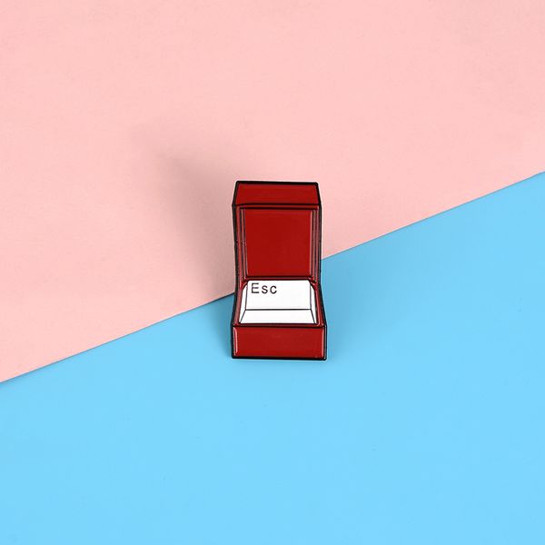 

computer button pins fun design esc in red box as wedding gift badges brooches bag accessories pins jewelry gifts for friends, Gray