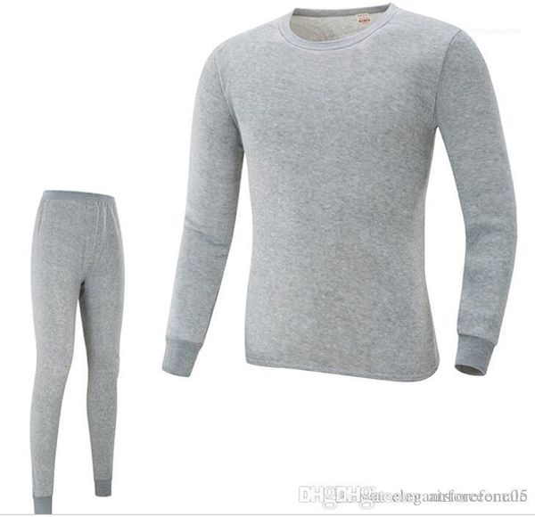 

pajama sets autumn spring o-neck t shirts pants 2pcs sleepwear suits underwear skinny winter warm underwears mens, Black;brown