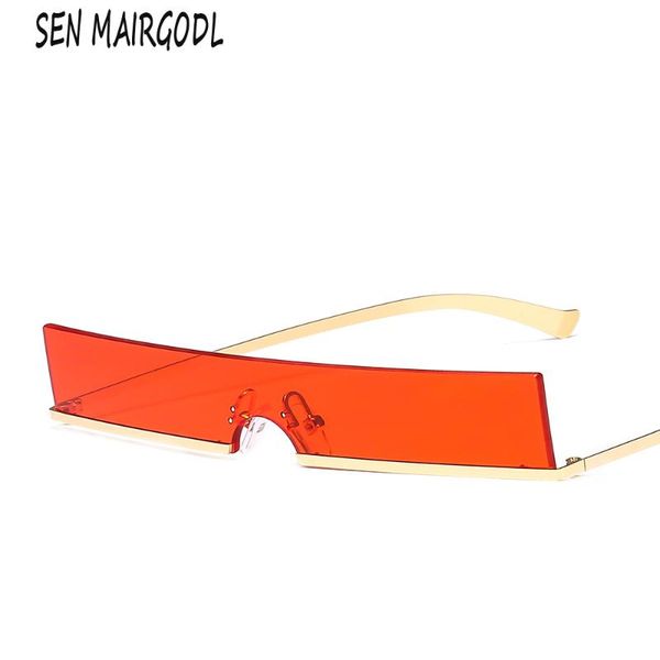 

fashion narrow side super long square sunglasses for men half frame travel design all-match sun glasses gold retro glasses vasos, White;black