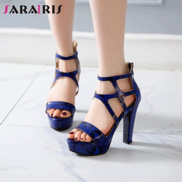 

sarairis fashion summer platform sandals 2020 trendy animal print platform sandals women high heels gladiator shoes woman, Black