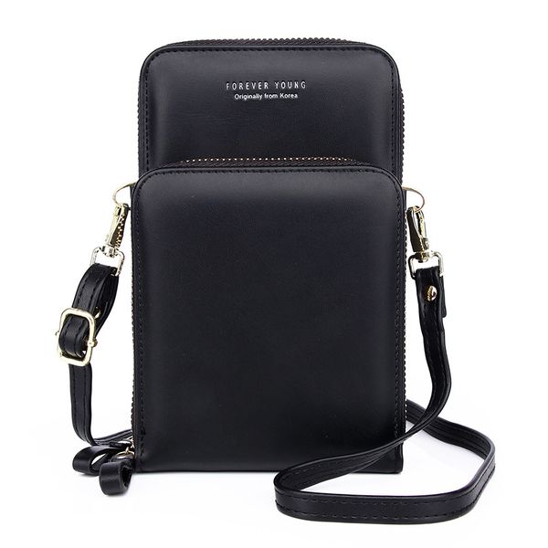 

mini pu leather crossbody bag women double-layer shoulder bag small cellphone messenger shopping lady handbag daily purse