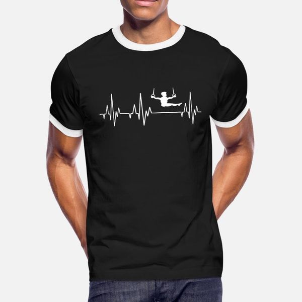 

heartbeat gymnastics gymnast acrobatics fitness t shirt men printing short sleeve crew neck slim fit funny spring natural shirt