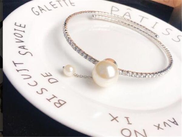 

jewelry pearl necklace silver plated peal diamond pendant choker for women gift of shipping, Golden;silver