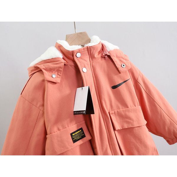 

kids coat fashion down parkas boy girl solid color letters printe casual hooded down windbreaker child down sale, Blue;gray