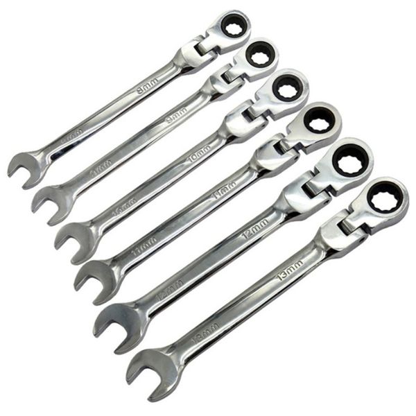

wrench set hand tool set spanner 6pcs fixed head or movable head ratchet wrench 8-1m abrasion performance