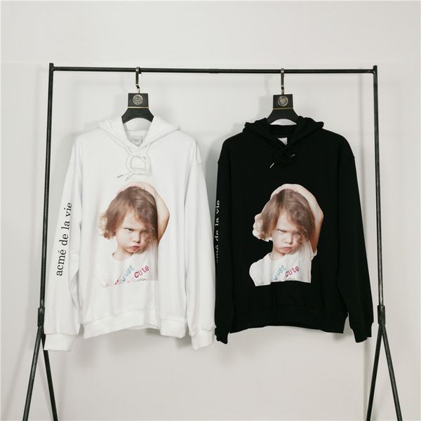 

acme de la vie adlv brand designer men women hoodies fashion sweatshirts long sleeve #2058, Black