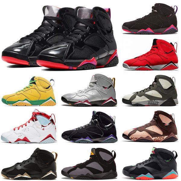 

2020 new arrival jumpman 7 7s mens black patent basketball shoes 7s men trainers sports sneakers big size eur 46