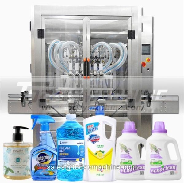 

automatic laundry detergent hand sanitizer chemical liquid filling capping labeling machine line