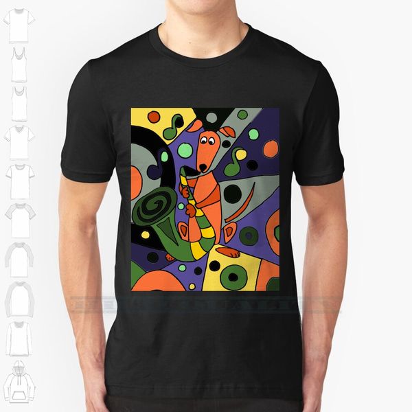 

cool funky greyhound dog playing saxophone custom design print for men women cotton new cool tee t shirt big size