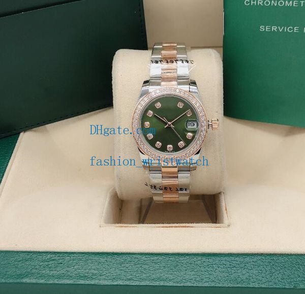 

ladies watches datejust 31mm perpetual 278288 278383 126234 stainless steel diamond bezel dial mechanical automatic womens wristwatch, Slivery;brown