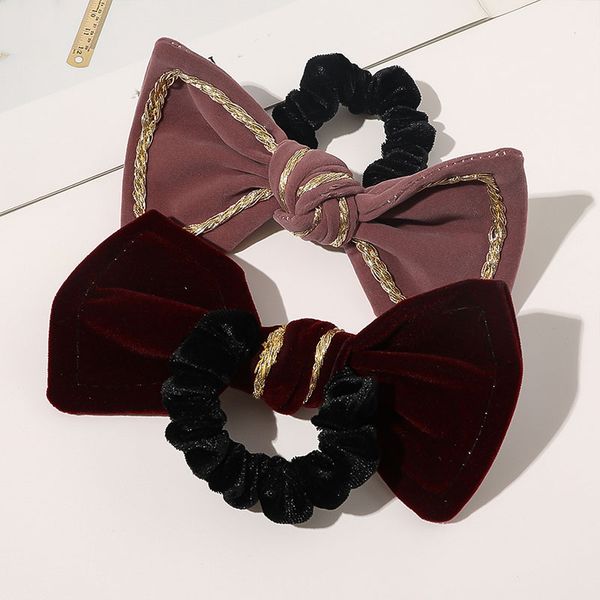 

hair accessories velvet big bow tie women's bowties scrunchie metal barrettes ponytail clip