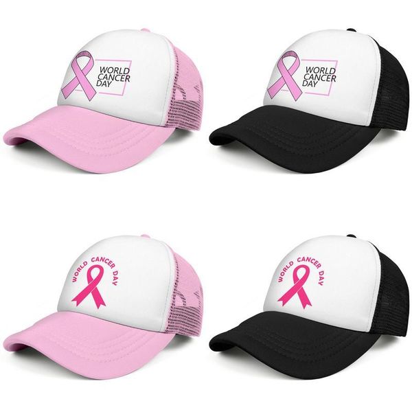 

world cancer day pink logo 4th fashion trucker cap adjustable baseball hat pink vector purple unicorn rainbow earth, Blue;gray
