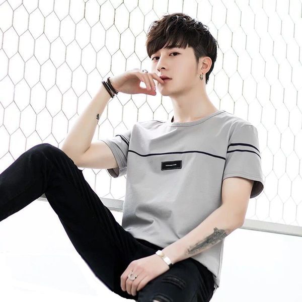 

short-sleeved t-shirts. youth trend. students' loose half-sleeved men's clothes in korean version. streetwear kg-89, White;black