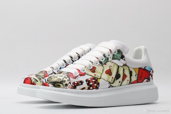 

men's and women's fashion thick-soled shoes, fashionable wild luxury designer couples models multiple colors, Red;white