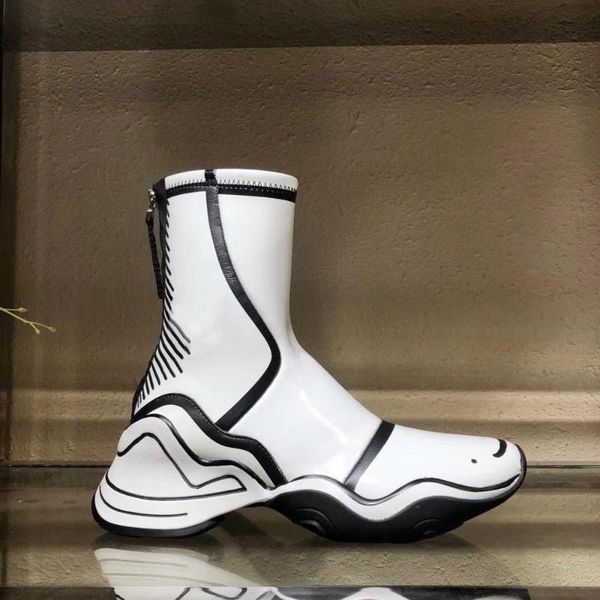 

platform stretch patent leather boots for women sneaker brand quality female high sports booties casual shoes botas mujer, Black