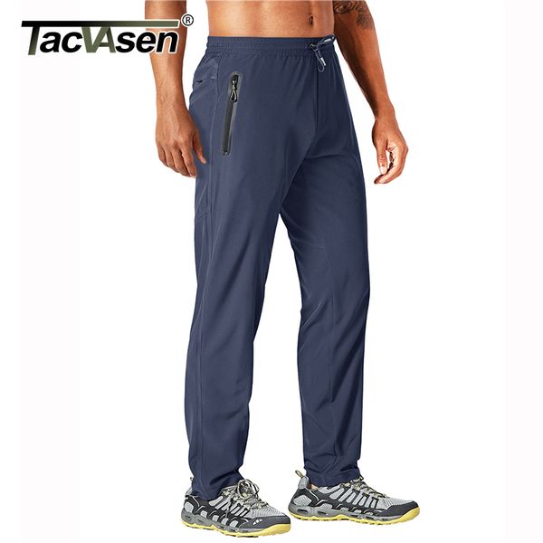 

tacvasen outdoor pants men quick dry straight running hiking pants elastic lightweight yoga fitness exercise sweatpants joggers, Black