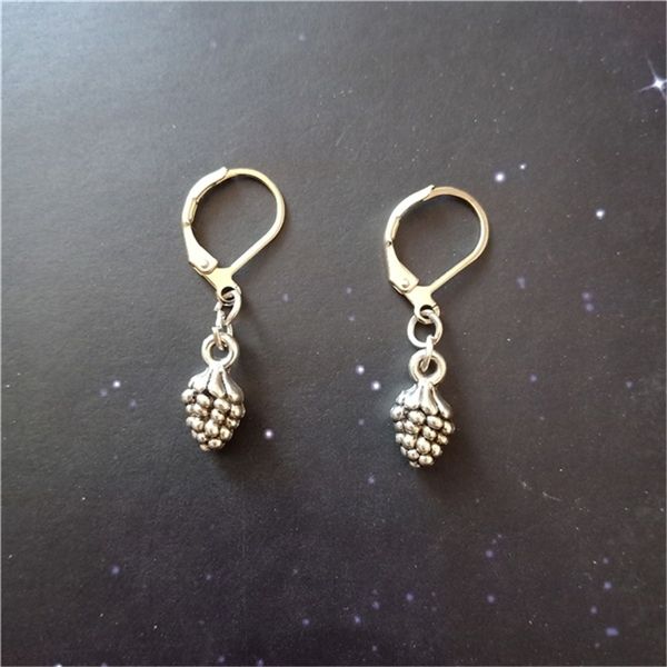 

dangle & chandelier pinecone leverback earrings jewellery winter clip nut handmade, Silver