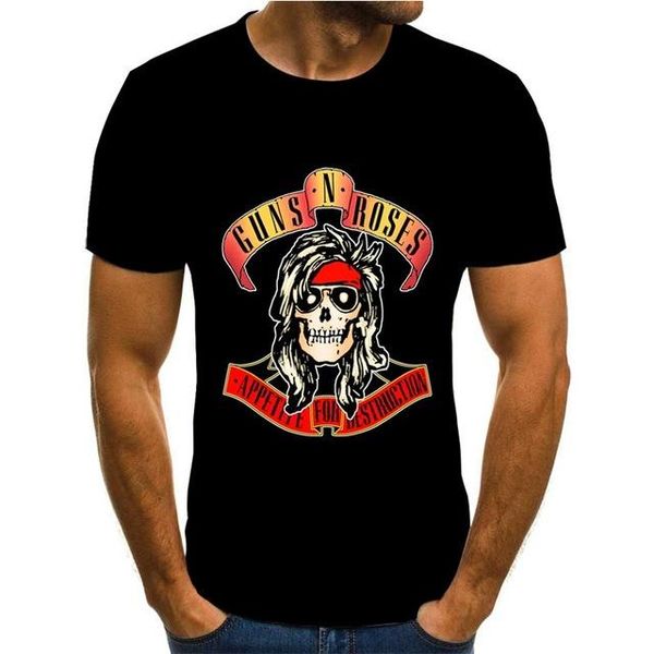 

punk guns n roses black heavy metal 3d gun rose print dress 3d print shirts horror graphic harajuku men clothing