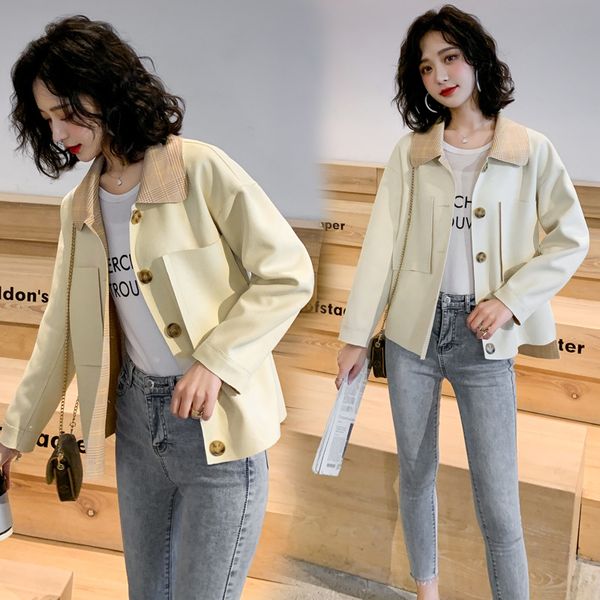 

internet celebrity all-match small fragrance short coat female 2020 spring new korean style loose casual fashion jacket top, Black;brown
