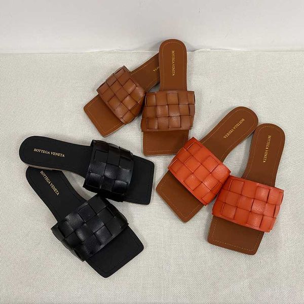 

comfortable hand made solid color plus size outdoor female slippers pu material casual wild summer slippers, Black