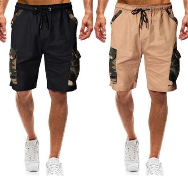 

pants casual loose camouflage drawstring trousers regular multi pocket work trousers male fashion clothing designer short cargo, Black