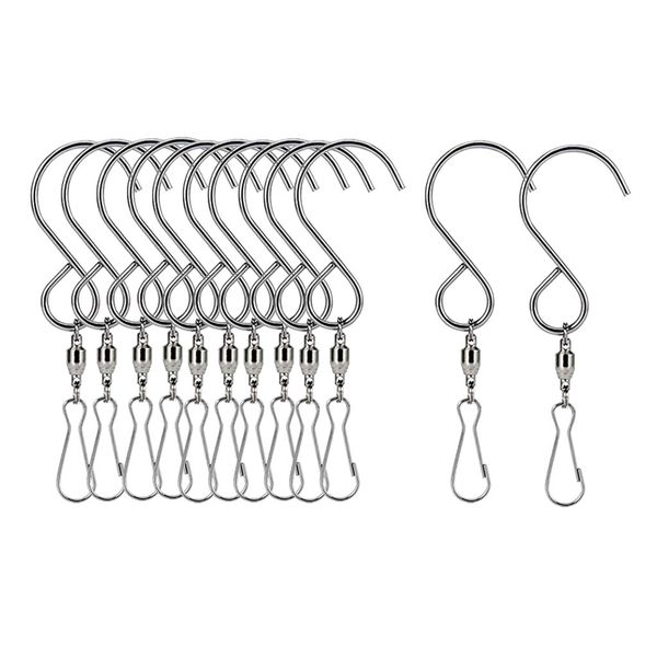 

12шт висячие стали поворотным крючки зажим для сада wind chime sun catcher