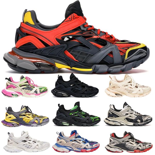 

sale track paris triple s 3.0 grey orange yellow casual shoes platform sneakers tess s. gomma trek mens trainers dad shoes, Black