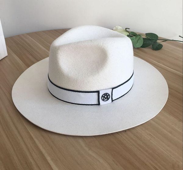 

white wool  hat big brim hat socialite elegant female retro joker men&women for fedoras, Blue;gray