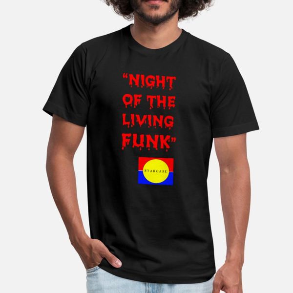 

night of the living funk album title logo t shirt men create short sleeve plus size 3xl basic solid fit building spring autumn shirt