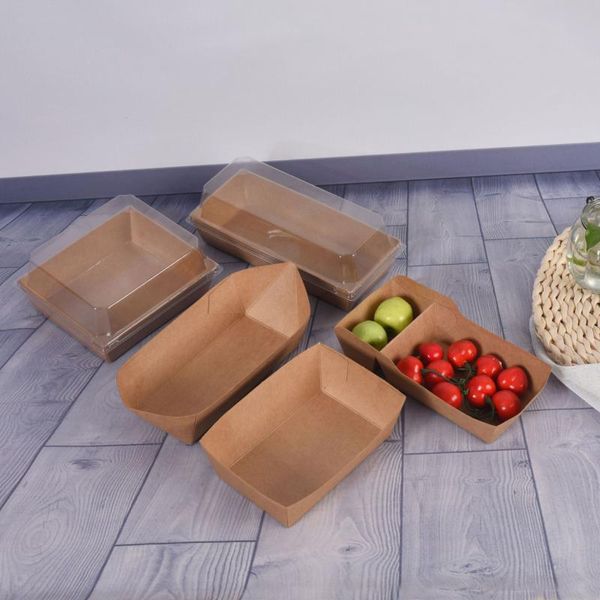 

10pcs disposable dogs french fries bakery and fried packing box case paper serving tray