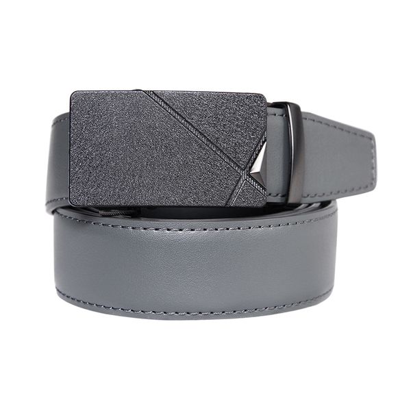 

cowhide genuine leather belt for men 3.5cm width mens automatic buckle grey mens belts, Black;brown