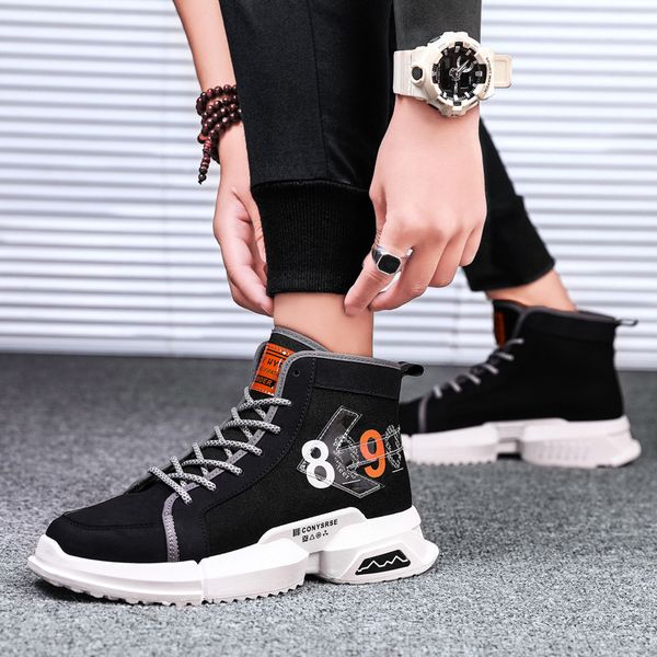 

men's walking shoes breathable wear-resistant outdoor sneakers high walking shoes male non-slip safty