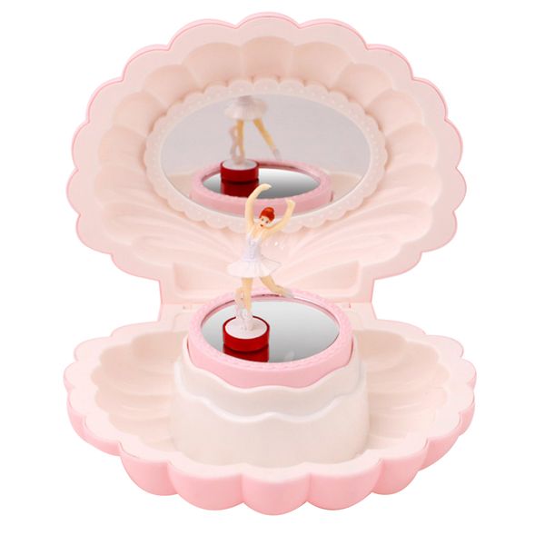 

dancing ballet bedroom rotating shell shaped with mirror home decor music box