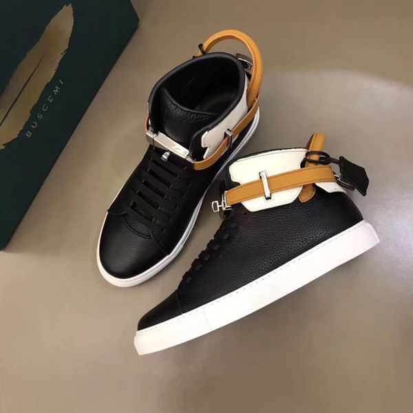 

classic lock sneakers shoes,exclusive high casual for mens comfortable cowhide leather trainer shoes high-prevent slippery d01, Black