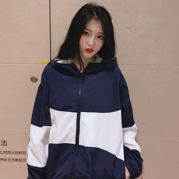 

2020 new arrival hooded contrast color zipper up jackets outwear windbreaker men casual spring autumn lightweight jacket 9590, Black;brown