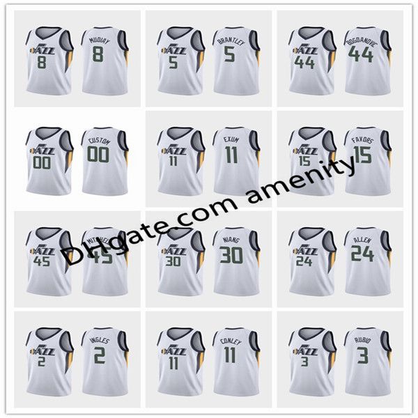 

men utah jazz 45 mitchell 27 gobert 2 ingles 15 favors basketball jerseys donovan rudy joe derrick white association jersey, Black