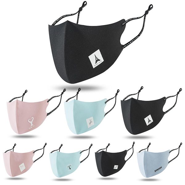 

new designer face mask reusable mask ice silk cool adjustable ear buckle fashionable and durable cold fabric mask