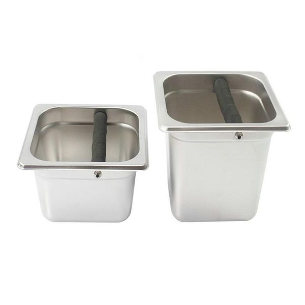 

s / l size stainless steel espresso coffee knock box container coffee grounds container bucket for barista ing