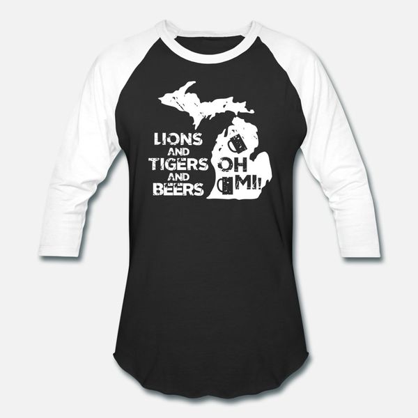 

lions tigers beers oh mi t shirt men knitted tee shirt s-xxxl letter fit new fashion summer trend shirt