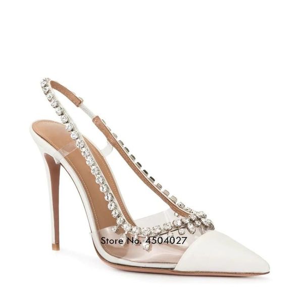 

clear pvc transparent pumps rhinestone patchwork stilettos high heels pointy toes womens party shoes nightclub pump, Black