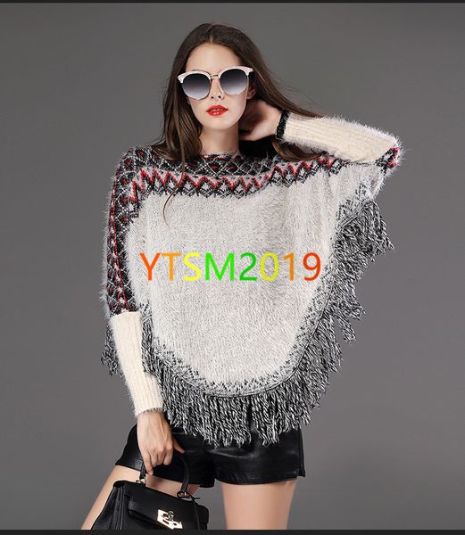 

women's shawl coat batwing sleeve cloak tassel knit cape coat shawl cloak overcoat windbreaker loose cape, Black